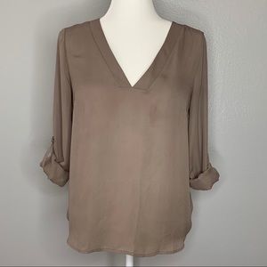 V-Neck Taupey Blouse